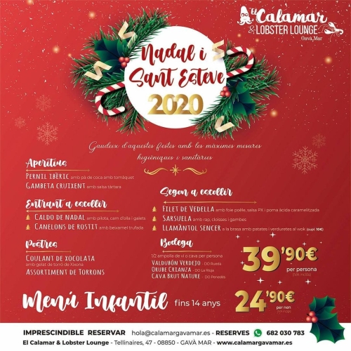 Celebra aquest Nadal amb nosaltres, a El Calamar & Lobster Gavà Mar 
