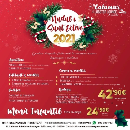 Nadal a El Calamar & Lobster Gavà Mar Vine a celebrar am 