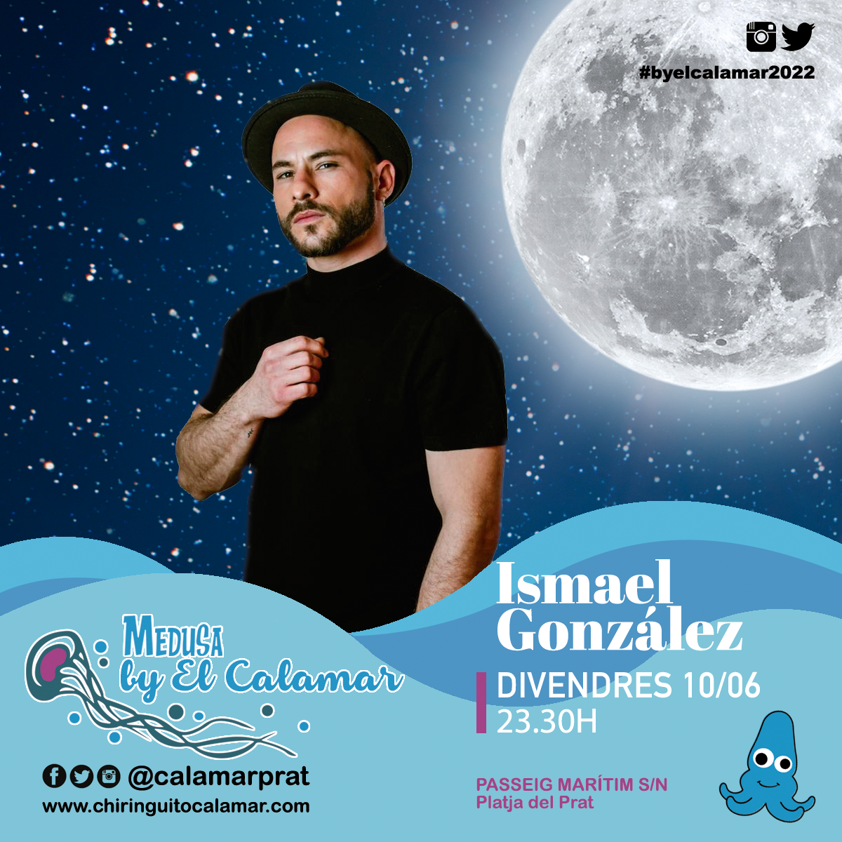 ISMAEL GONZALEZ en directe a Medusa by El Calamar, Platja del Prat, El Prat de Llobregat, Barcelona