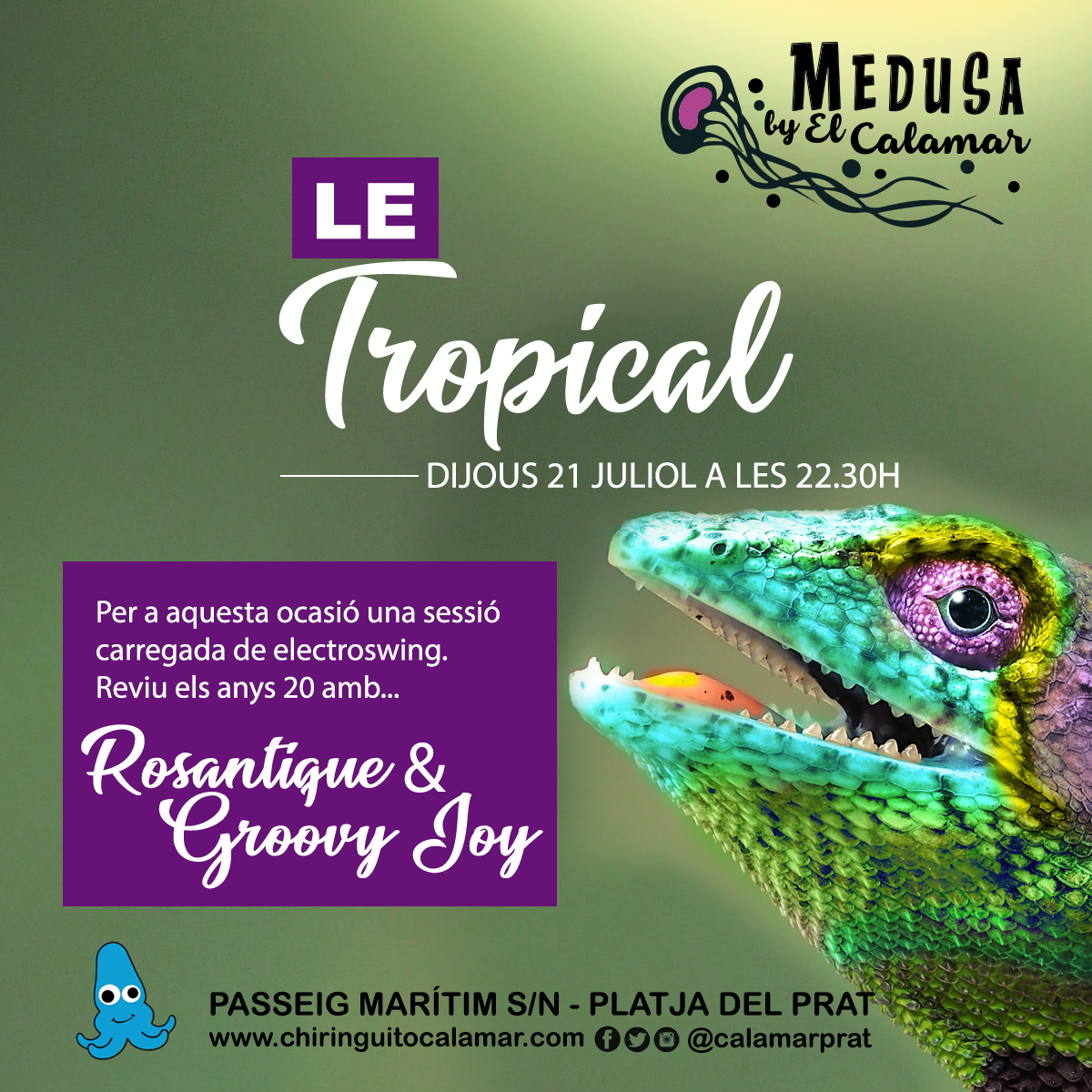 ROSANTIQUE & GROOVY JOY, MEDUSA BY EL CALAMAR, PLATJA DEL PRAT, EL PRAT, BARCELONA