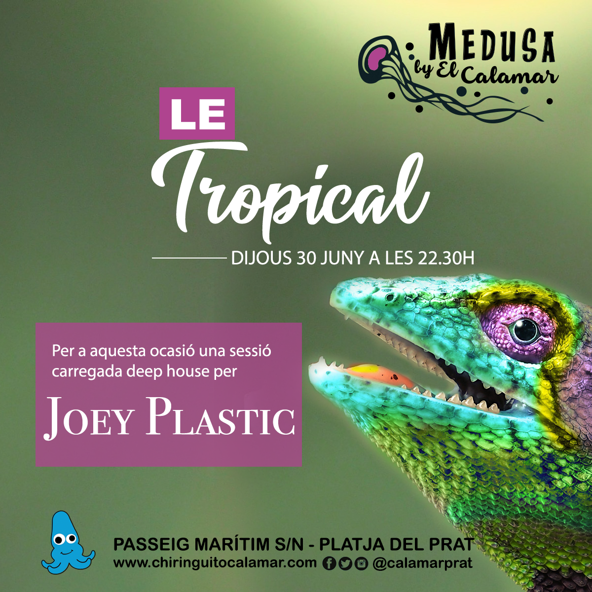 LE TROPICAL, DJ SESSION, JOEY PLASTIC, MEDUSA BY EL CALAMAR, PLATJA DEL PRAT, BARCELONA