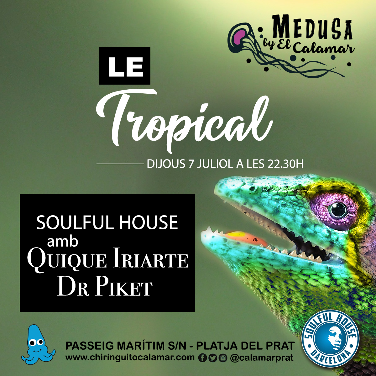 LE TROPICAL, DJ SESSION,QUIQUE IRIARTE, DR PIKET, MEDUSA BY EL CALAMAR, PLATJA DEL PRAT, BARCELONA