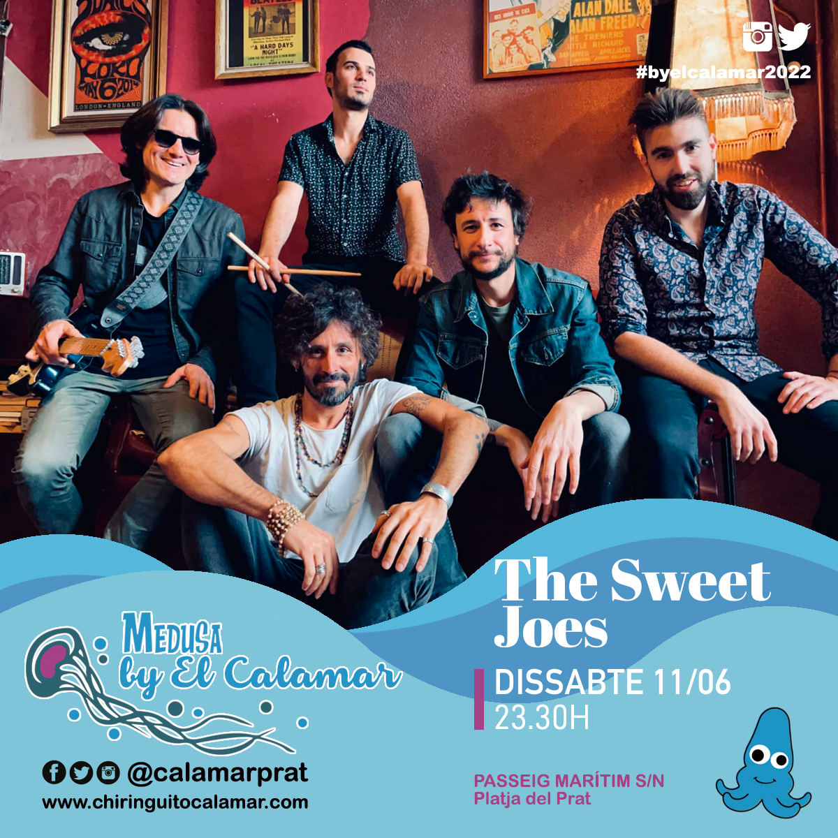 The Sweet Joes en concert a Medusa by El Calamar, Plate del Prat, El Prat de Llobregat, Barcelona